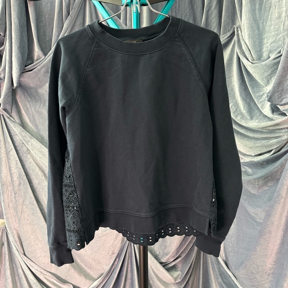 Jcrew navy lace back sweatshirt size small